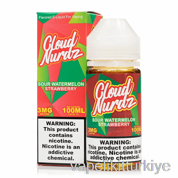 Vape Likit Ekşi Karpuz çilek - Bulut Nurdz - 100ml 0mg